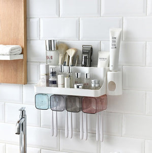 Toothbrush Holder Bathroom Shelving Perforation-free Suction Wall BathProduct information:
 


 Product Category: Toothbrush holder
 
 Function: Storage, squeeze toothpaste, no punching
 
 Material: Plastic
 
 Style: No, with hair dryeToothbrush Holder Bathroom Shelving Perforation-free Suction Wall Bathroom Toiletry Set