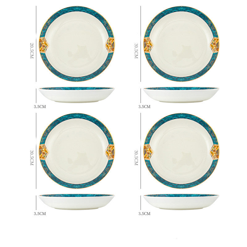 Dinner Plates Ceramic Steak Plate Web PorcelainProduct Information:
 
 Material: porcelain
 
 Design: Plants and flowers
 
 Style: Nordic style
 
 Shape: Round
 
 Origin: Mainland China
 
 Popular element: small Dinner Plates Ceramic Steak Plate Web Porcelain