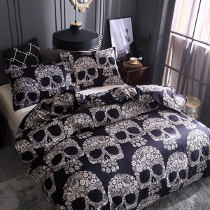 Skull Home Textiles Set Quilt CoverItem No.: Gold withered head
 
 Bedding fabric: polyester
 
 Printing and dyeing process: reactive printing and dyeing
 
 Weaving process: plain weave
 
 Style and cSkull Home Textiles Set Quilt Cover