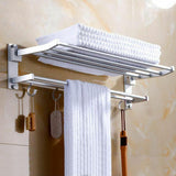 Bathroom shelf towel rackAluminum 2-layer wall-mounted bathroom towel rack, storage rack, shelf, kitchen, hotel, clothes, towel rack, storage bag
 
 
 specification:
 
 Elegant and practicalBathroom shelf towel rack