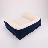 Dog Sofa Bed Four Seasons Universal Sofa HouseName: Pet sofa bed
 
 Size: 50*65*18, 71*58*18
 
 Material: polyester fiber
 
 Product category: pet nest
 
 Color: Navy blue.Seasons Universal Sofa House