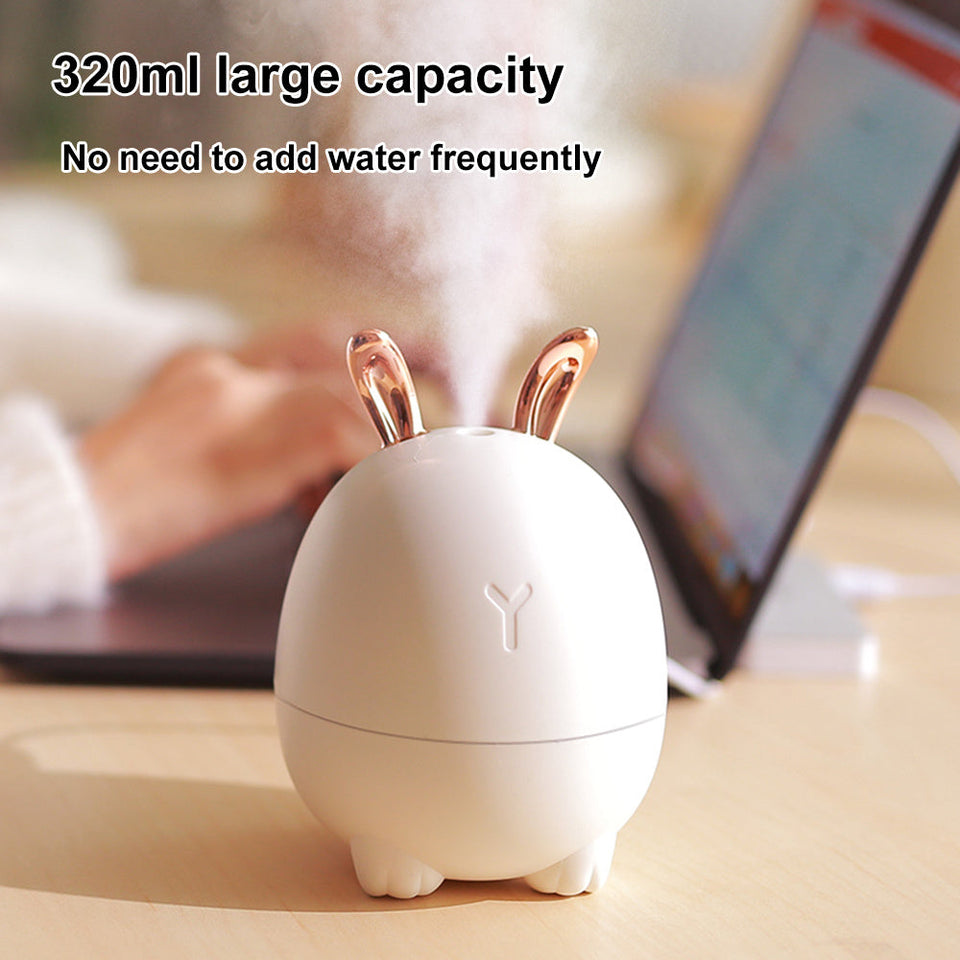 USB Humidifier Cartoon Deer Rabbit HumidifierOverview:
 
 Nano-atomization purifies the air and moisturizes the skin.
 
 New improvements and larger sprays.
 
 Stop dry burning and low noise, quiet business.
 
USB Humidifier Cartoon Deer Rabbit Humidifier