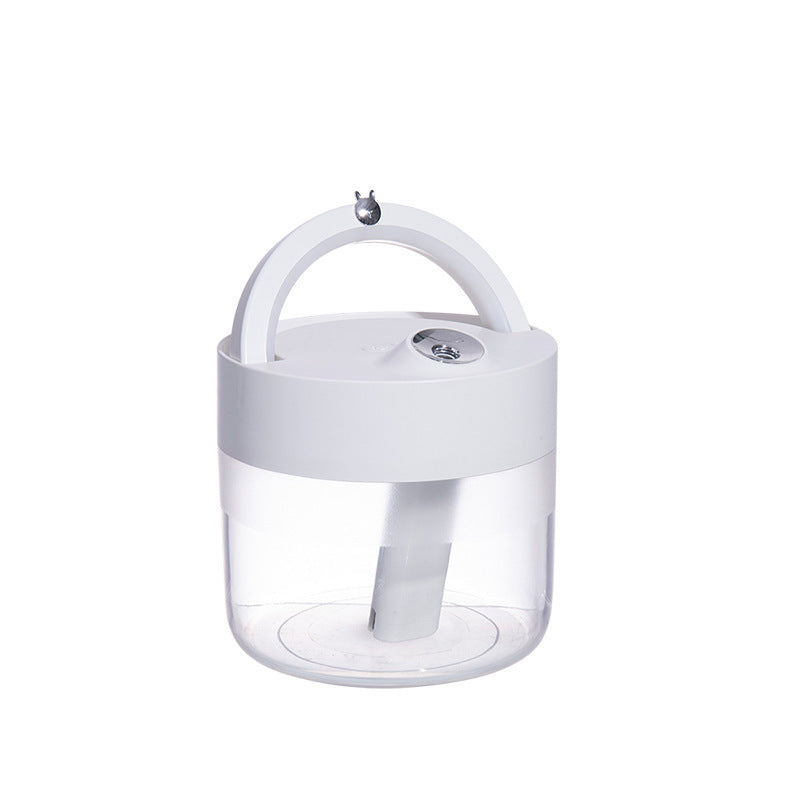 Humidifier dimming mute humidifierWorking voltage: DC5V
 
 Use power: 2.5W
 
 Working current: 400mA
 
 Battery capacity: 3000mAh
 
 Water tank capacity: 1000mL
 
 Color temperature: 3000K
 
 Spray vHumidifier dimming mute humidifier