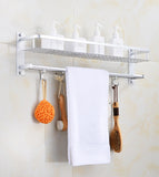 Bathroom shelf towel rackAluminum 2-layer wall-mounted bathroom towel rack, storage rack, shelf, kitchen, hotel, clothes, towel rack, storage bag
 
 
 specification:
 
 Elegant and practicalBathroom shelf towel rack