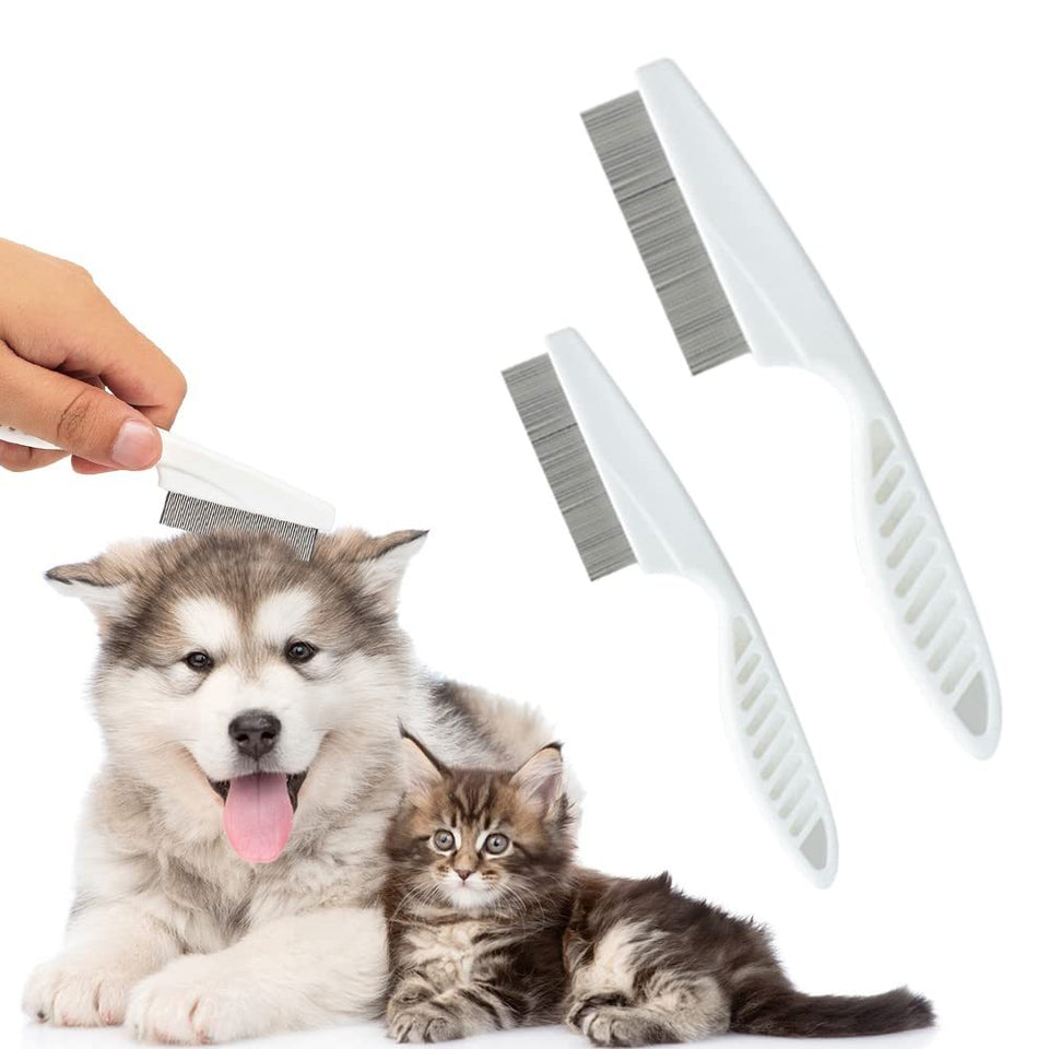 Multifunctional Pet Comb Tear Stain Removal Comb Magic Pets Grooming Comb Kit For Small Dogs Puppies  Pet Grooming Brush Fine-Tooth Stainless Grooming Massage Comb