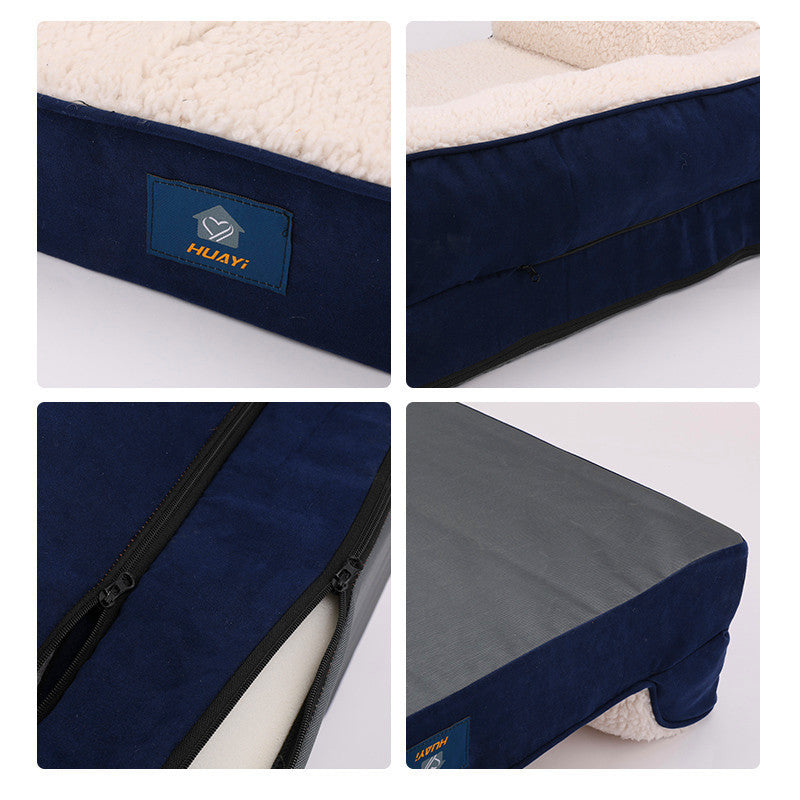 Dog Sofa Bed Four Seasons Universal Sofa HouseName: Pet sofa bed
 
 Size: 50*65*18, 71*58*18
 
 Material: polyester fiber
 
 Product category: pet nest
 
 Color: Navy blue.Seasons Universal Sofa House