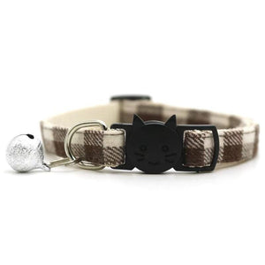 Pet Plaid Bowless Bell Collar