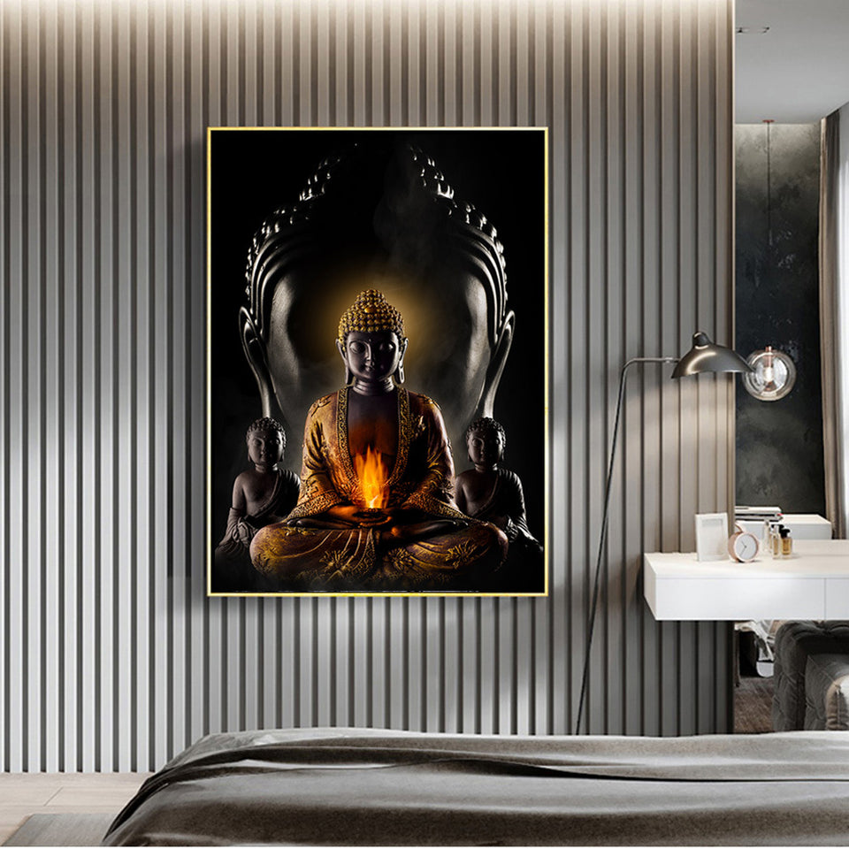 God Buddha Wall Art Canvas  Modern Buddha Canvas Art Paintings On The Wall Canvas Pictures Buddhism Posters Wall Decor - Mekel’s Elegant Interior Store