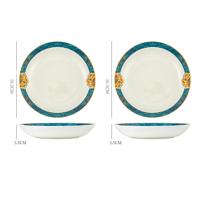 Dinner Plates Ceramic Steak Plate Web PorcelainProduct Information:
 
 Material: porcelain
 
 Design: Plants and flowers
 
 Style: Nordic style
 
 Shape: Round
 
 Origin: Mainland China
 
 Popular element: small Dinner Plates Ceramic Steak Plate Web Porcelain