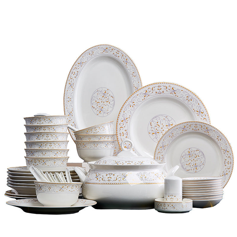 Ceramic Bowls And Saucers Set Bone China Bowls And PlatesProduct information:
 
 Material: Porcelain
 
 Microwave: available
 
 Style: Chinese
 
 Pattern: rim
 
 Surface technology: overglaze
 
 Packing: general box
 
 ColSaucers Set Bone China Bowls