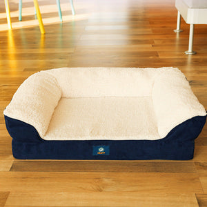 Dog Sofa Bed Four Seasons Universal Sofa HouseName: Pet sofa bed
 
 Size: 50*65*18, 71*58*18
 
 Material: polyester fiber
 
 Product category: pet nest
 
 Color: Navy blue.Seasons Universal Sofa House