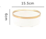 Wedding Gifts Home Bowls And PlatesProduct information:
 


 Material: Porcelain
 
 Pattern: gold trim
 
 Style: American
 
 Bowl diameter: 4.5 inches
 
 Color classification: A platinum 8 inch shalloWedding Gifts Home Bowls