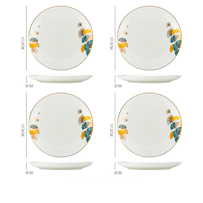 Dinner Plates Ceramic Steak Plate Web PorcelainProduct Information:
 
 Material: porcelain
 
 Design: Plants and flowers
 
 Style: Nordic style
 
 Shape: Round
 
 Origin: Mainland China
 
 Popular element: small Dinner Plates Ceramic Steak Plate Web Porcelain