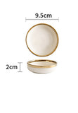 Wedding Gifts Home Bowls And PlatesProduct information:
 


 Material: Porcelain
 
 Pattern: gold trim
 
 Style: American
 
 Bowl diameter: 4.5 inches
 
 Color classification: A platinum 8 inch shalloWedding Gifts Home Bowls