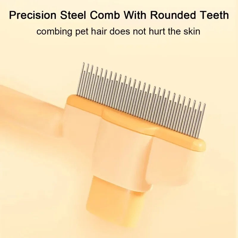 Pet Grooming Brush One-Click Hair Removal Gentle On Skin Pet Anti-Mite Hair Cleaning Brush Pressure Grooming Brush For Dogs