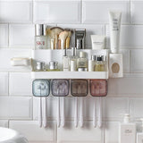 Toothbrush Holder Bathroom Shelving Perforation-free Suction Wall BathProduct information:
 


 Product Category: Toothbrush holder
 
 Function: Storage, squeeze toothpaste, no punching
 
 Material: Plastic
 
 Style: No, with hair dryeToothbrush Holder Bathroom Shelving Perforation-free Suction Wall Bathroom Toiletry Set