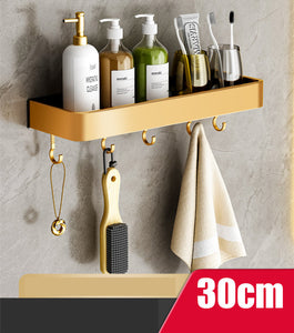 Bathroom Perforated Towel Storage RackProduct information:
 


 Installation method: screw embedded/adhesive
 
 Material: Space Aluminum
 
 Style: modern minimalist
 
 Number of layers: 1 layer
 
 StoragBathroom Perforated Towel Storage Rack