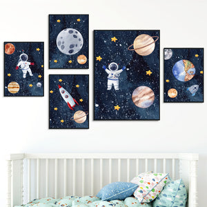 Astronaut Wall Art Canvas Painting - Mekel’s Elegant Interior Store