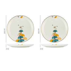 Dinner Plates Ceramic Steak Plate Web PorcelainProduct Information:
 
 Material: porcelain
 
 Design: Plants and flowers
 
 Style: Nordic style
 
 Shape: Round
 
 Origin: Mainland China
 
 Popular element: small Dinner Plates Ceramic Steak Plate Web Porcelain