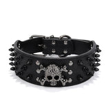 Skull Pet Collar Round Head Nail Dog Collar