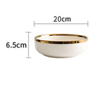 Wedding Gifts Home Bowls And PlatesProduct information:
 


 Material: Porcelain
 
 Pattern: gold trim
 
 Style: American
 
 Bowl diameter: 4.5 inches
 
 Color classification: A platinum 8 inch shalloWedding Gifts Home Bowls